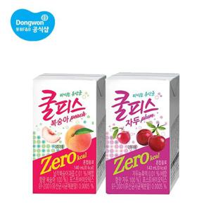 동원 쿨피스 제로 테트라 140ml 48개 복숭아/자두