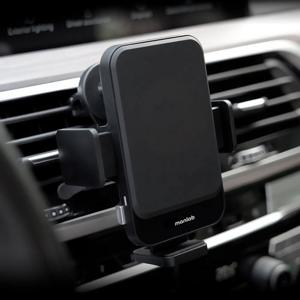 만렙 차량용 핸드폰 고속 무선충전기 아이폰 거치대-블랙(WCM201)
