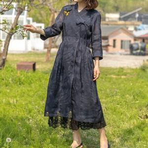 [디얼마미]밤부 인견 철릭 원피스 엄마옷 마담 중년여성 생활한복