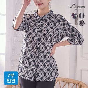 [윈드본] [~2XL] 인견 오픈셔츠 카라형 7부 여름 봄 블라우스 6종 택1