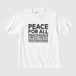 (일본직구) 유니클로 재팬 PEACE FOR ALL 그래픽 T셔츠(반소매·레귤러 피트) 사토 카시와 [471346]