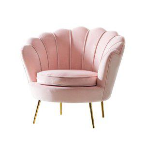 리브체어 벨벳 네일샵 패디 의자 핑크 골드 대기실
