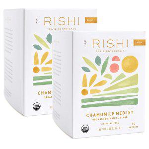Rishi Tea Chamomile Medley Herbal Tea Sachets 미국 리쉬티 캐모마일 메들리 허브차 티백 15개입 2팩