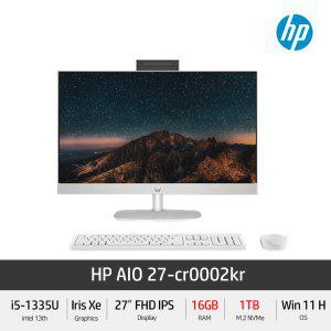 HP AIO 27-cr0002KR (RAM 16GB/NVMe 1TB) 13세대 i5 27인치 터치 윈11홈 올인원 일체형PC