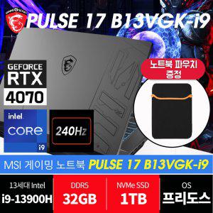MSI Pulse 17 B13VGK-i9 QHD /RAM 32GB/ SSD 1TB 교체/마우스+파우치