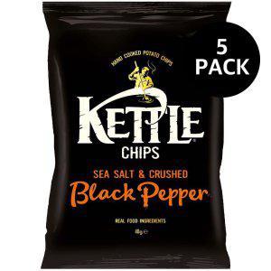 케틀 칩 바다 소금 으깬 후추 갑자칩 스낵 40g 5팩 Kettle Chips Sea Salt and Crushed Black Pepper