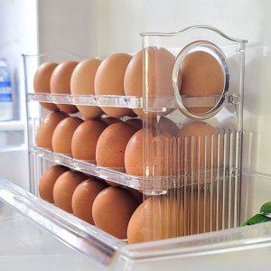 3단 냉장고 계란 보관 용기 달걀 트레이 자동 보관함 30구 셀닥터