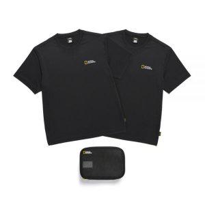 [국내정식매장] 내셔널지오그래픽 반팔 티셔츠 유니 메이스 기능성 2PACK CARBON BLACK
