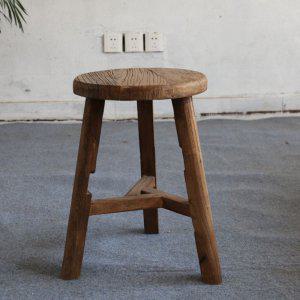 스툴 원목 고재 나무 빈티지 원형 의자 카페 가정용 발판