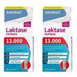 사노탁트 락타아제 유당분해 효소 13.000 40정 2팩 (독일) Sanotact Lactase Express 13,000 FCC