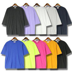 남녀공용 특양면 오버핏 7부 반팔 티셔츠 L(100)~5XL(140) 빅사이즈