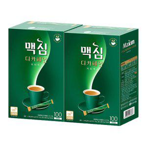 동서식품 맥심 디카페인 커피믹스 11.8g x 100T x2+잔망루피 머그컵