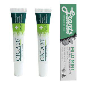 CICA20 프랑스 시카크림 시카20 20g 2개 + 호주 그란츠 천연치약