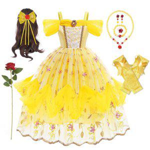할로윈 노란 벨 공주 드레스 초등학생 파티 코스튬