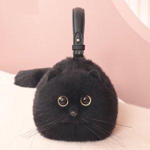 아이컨택고양이 숄더백 크로스백 검은색 고양이 귀여운 털 가방
