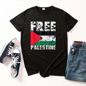 남자 반팔티 맨투맨 티셔츠 Handala 프리 팔레스타인 기호 남성 국기 반팔 패션 의류 그래픽