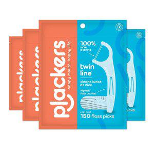 Plackers Twin-Line Dental Flossers 150 x 4pack 플랙커스 치실 600개 대용량 트윈라인 4팩