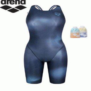 아레나 여성  4부  선수반신 수영복( 끈주머니증정) A3FL1CE07   BLK