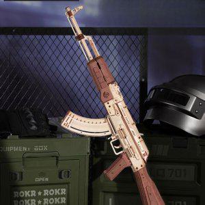 로보타임 3D DIY 우드 입체퍼즐 AK47 자동소총 고무줄 총 LQ901