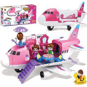 Liberty Imports 핑크 비행기 장난감 개인 제트 수송 화물 차량 - 피규어 및 뷰티 액세서리가 있는 대형 항
