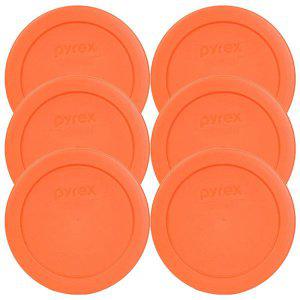Pyrex 오렌지 2컵 원형 보관 커버 #7200-PC 유리 그릇용 (6팩) 221657