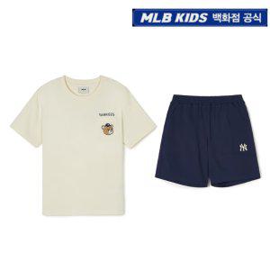 [현대백화점 미아점] MLB키즈 [7AS1C0243]50NYS 모노베어 티셔츠세트HM아동 여름 상하복