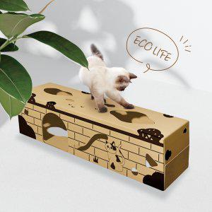 냥냥이발바닥 터널형 숨숨집 고양이 하우스 크라프트 종이 박스 DIY