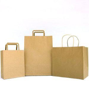 튼튼한 쇼핑백 고급 종이쇼핑백 크라프트 무지 종이가방 선물포장 (1매)