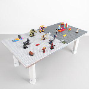 레고 블럭 유아 책상 레고판 테이블 2칸
