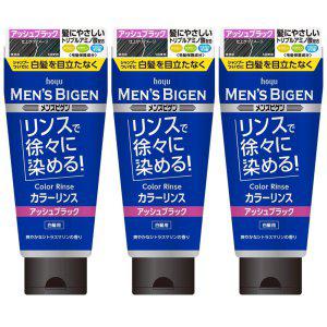 Hoyu Men's Bigen Color Rinse Ash Black 일본 호유 멘즈 비겐 애쉬 블랙 컬러 린스 염색 160g 3팩
