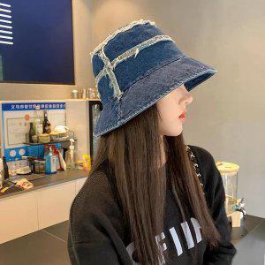 빈티지 데님 청 버킷행 벙거지 모자 베이직 사계절 햇빛 차단 여성 b2
