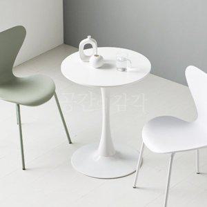 미니 올화이트 원형 테이블 600 소형 탁자 로비 대기실 휴게실 사무실 카페