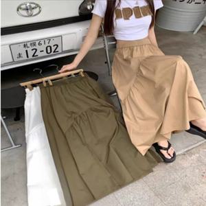러블리 밴딩 롱 스커트 롱스커트 여름 허리밴딩 주름 예쁜