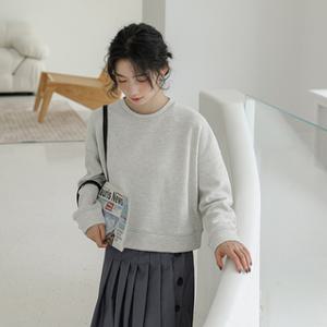 무지 스티치 맨투맨 티셔츠 루즈핏 기본 레이어드 베이직