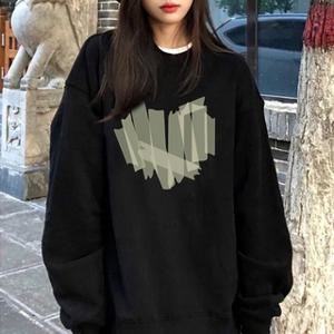 여성 루즈핏 그래피티 기모 맨투맨 티셔츠 레이어드 베이직