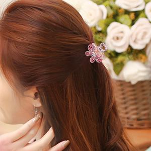 라이크 헤어 집게핀 3p(핑크) 큐빅 나비 미니 헤어핀 헤어집게핀 머리핀 머리삔 장식