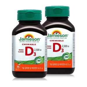 자미에슨츄어블비타민 D 2500IU 700mg X 75정X 2병