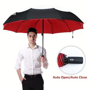간단한 자동 방풍 우산 더블 레이어 대형 우산