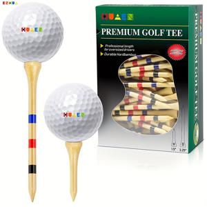 150개의 대나무 골프티, 저항 감소, 세 가지 색상 줄무늬 골프공 홀더, 마찰과 사이드 스핀 감소, 내구성 있는 골프티, 야외 골프 액세서리