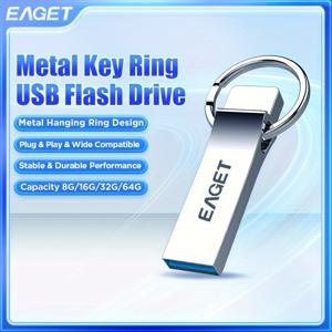 EAGET USB 플래시 드라이브 128GB USB 2.0 고속 USB 드라이브 64GB 32GB 16GB 8GB 휴대용 썸 드라이브 (키 체인 포함) PC/컴퓨터/노트북/데이터 저장용