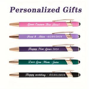 1개, 고급 맞춤형 부드러운 촉감 펜, 고무 부드러운 촉감 볼펜, 절묘한 맞춤형 펜, 여성을 위한 맞춤형 선물 펜, 남성을 위한 선물 펜, 크리스마스 선물, 어머니의 날 선물, 생일 선물 (검정 잉크)
