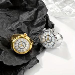 트렌디 한 커플 시계 미니 펑크 손가락 반지 시계 라운드 크리 에이 티브 쿼츠 시계 패션 액세서리