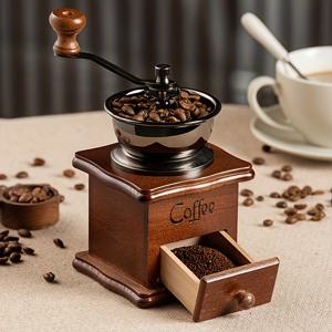 1pc 레트로 수동 커피 분쇄기, 세라믹 분쇄 코어는 커피 원래 향기를 유지하며 작은 손으로 돌리는 커피 분말 분쇄기