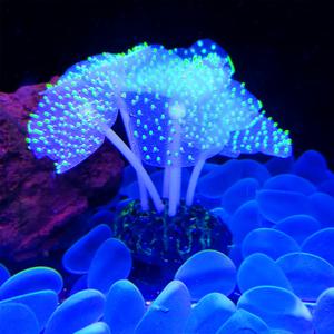 실리콘 산호식물 장식 빛나는 인공 장식물 어항 녹색 공 모양