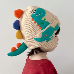 1pc 소년과 소녀 귀여운 공룡 두꺼운 보온 귀 보호 모자