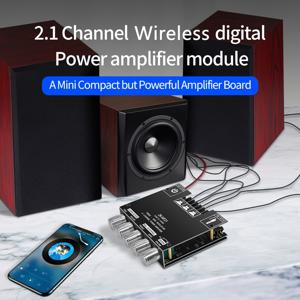 무선 5.0 서브우퍼 앰프 2.1 채널 보드 50WX2+100W 전력 오디오 스테레오 앰프 보드 베이스 AMP AUX(전원 코드 미포함)