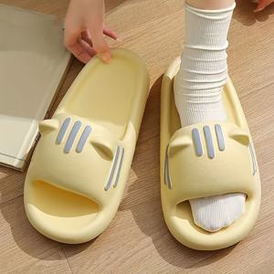 귀여운 만화 소재의 새로운 베개 슬리퍼, 부드러운 밑창으로 가벼운 집용 샤워 슬리퍼, 미끄럼 방지 여름 신발