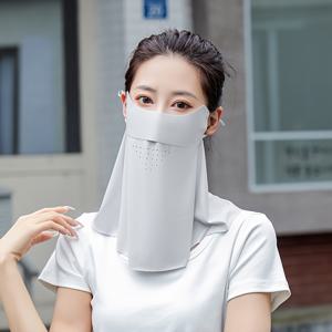 여성을 위한 얇은 목 보호 아이스 실크 자외선 차단 통기성 사이클링 야외 얼굴 보호 선글라스 마스크