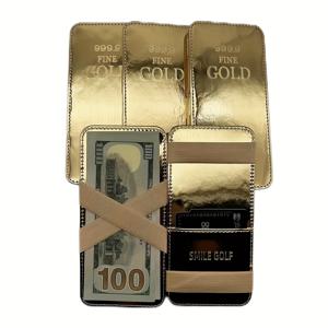 신기한 매직 지갑, 슬림 & 휴대용, 골프 돈 클립 카드 홀더, 개인화된 긴 패션 지갑, 금속 골드 마무리