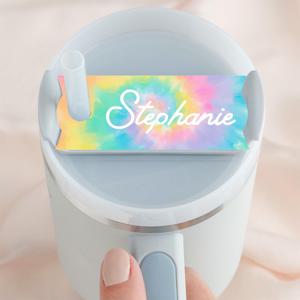 스탠리 H2.0 20 30 40 온스 텀블러를 위한 다채로운 맞춤형 텀블러 이름 플레이트 - 개인화된 뚜껑에 이상적인 컵 ID 액세서리를 위한 아크릴 이름 플레이트 선물